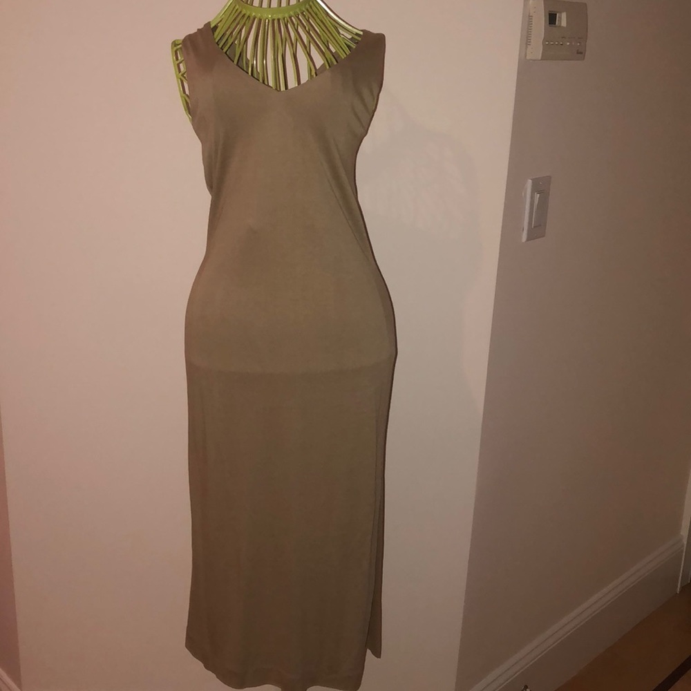 Beige mid length dress